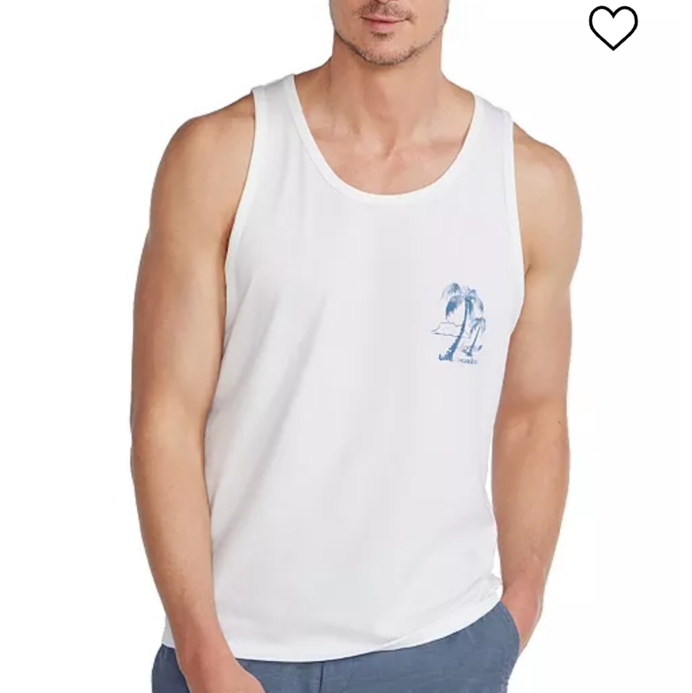Men's White Graphic Tank Top - Casual Summer Shirt